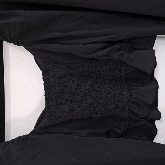 BAND OF GYPSIES Black Cropped Long Sleeve Top Size Large - Picture 3 of 7